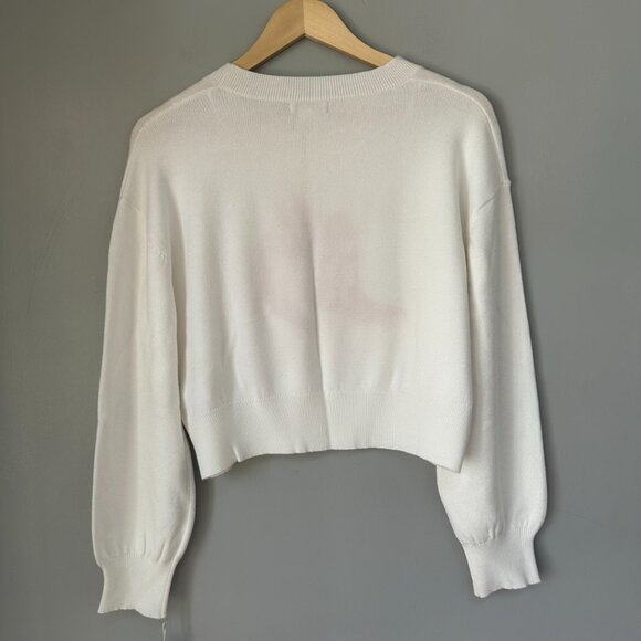 Haute Hippie White Sweater with Red and Pink Boot Design, Medium - Picture 2 of 7